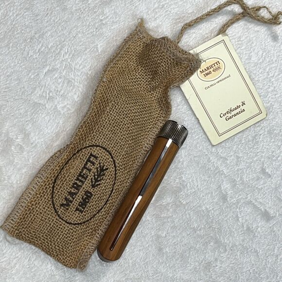 Marietti Inox Locking Blade Wooden Knife Alle-Pia Handcrafted Italian S… - Picture 9 of 9